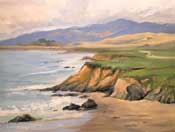 Cloudy day at San Simeon original oil painting by Karen Winters